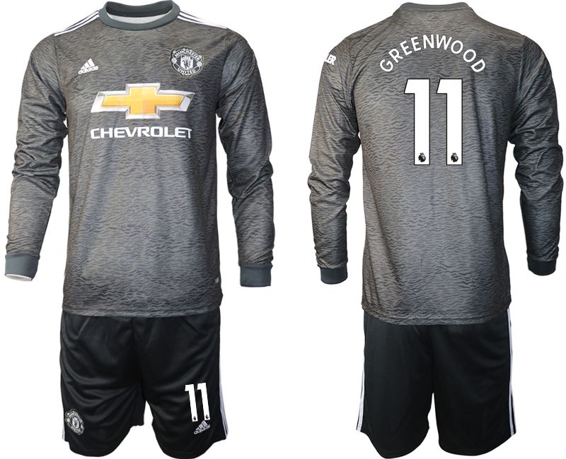 Men 2020-2021 club Manchester united away long sleeve #11 black Soccer Jerseys->manchester united jersey->Soccer Club Jersey